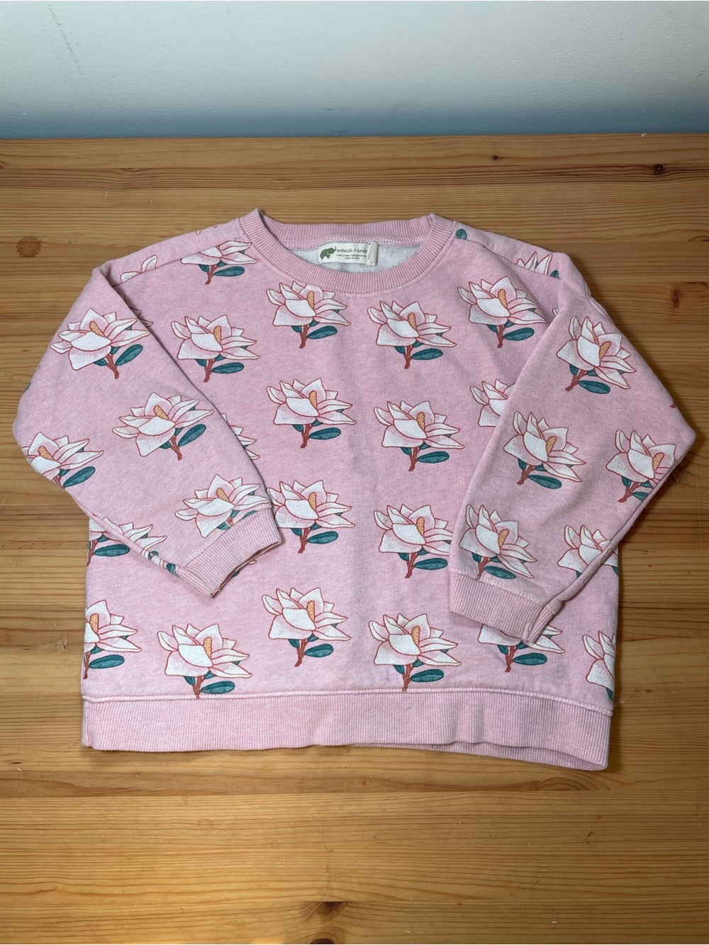 Pink floral organic cotton sweatshirt